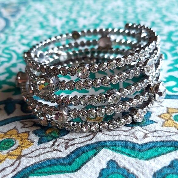 Five Strand Crystal Statement Bracelet - Picture 1 of 3
